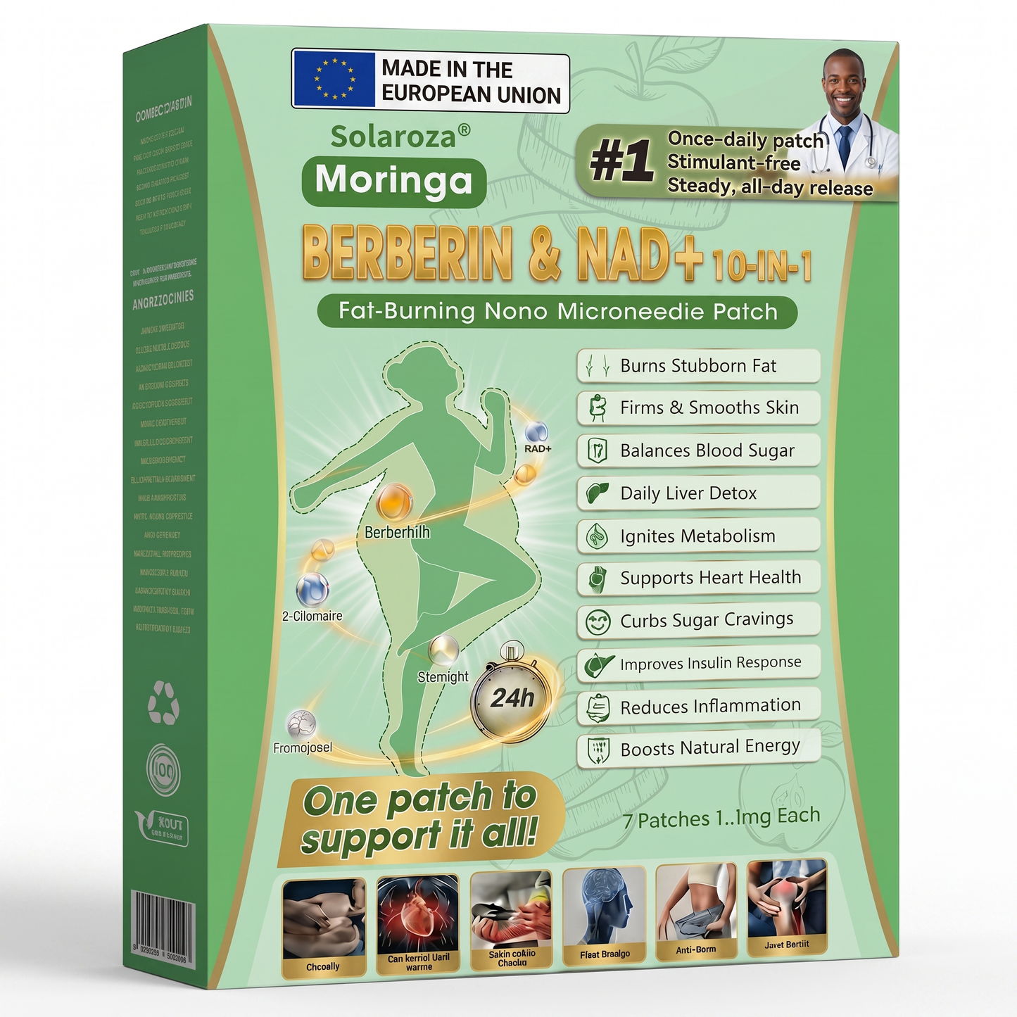🇪🇺 Official Solaroza® Centre | Targeted 10-in-1 Slimming Patch with Berberine & NAD+