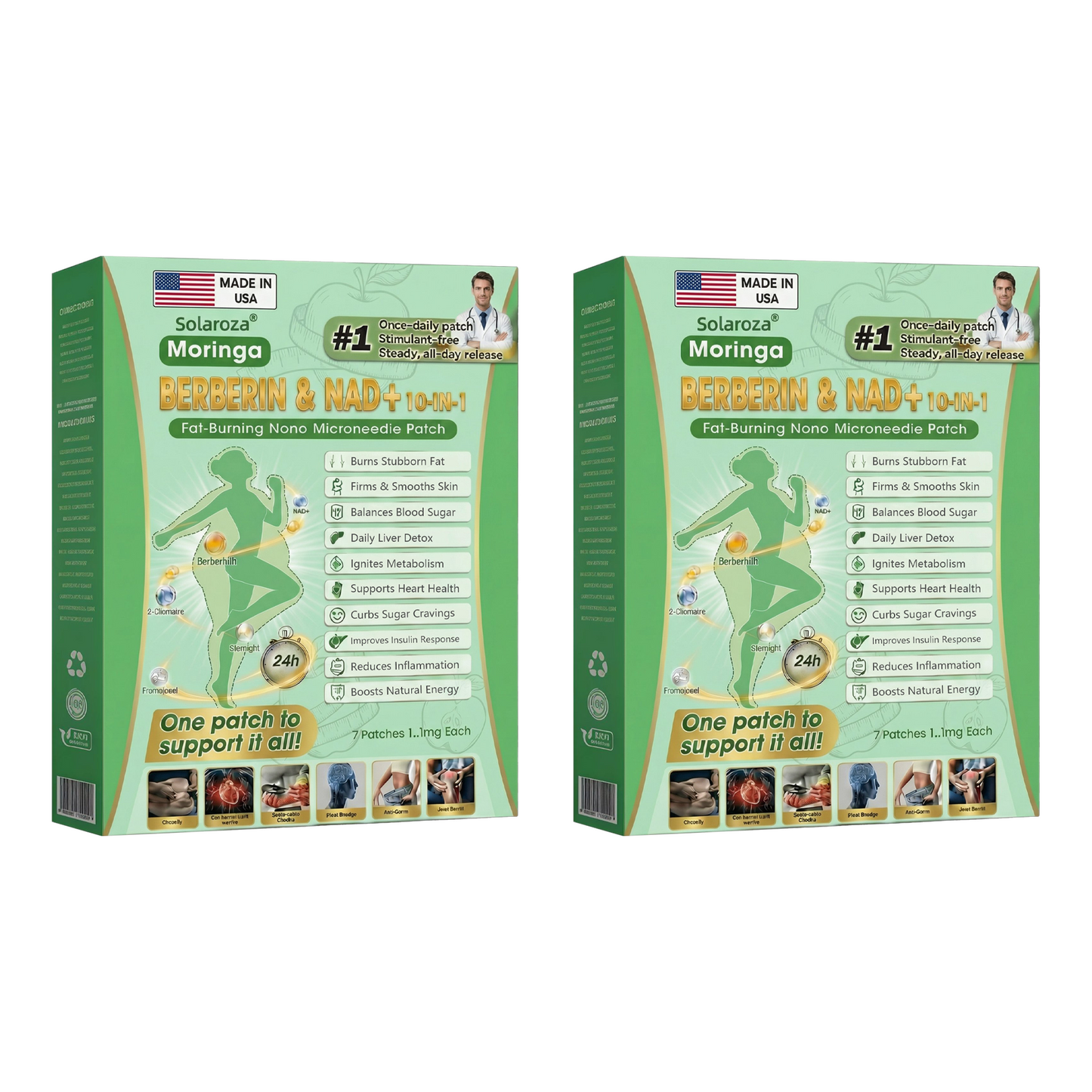 Official Solaroza® Centre | High-Precision 10-in-1 Weight Loss Patch with Berberine & NAD+