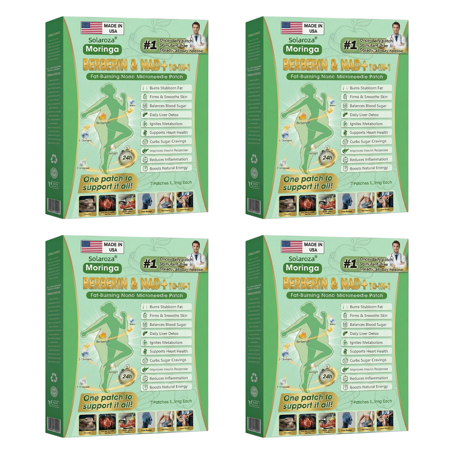 Official Solaroza® Centre | High-Precision 10-in-1 Weight Loss Patch with Berberine & NAD+