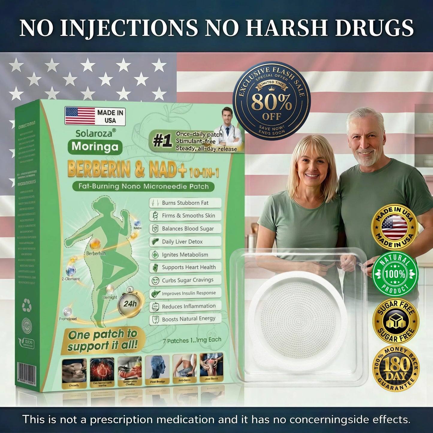 Official Solaroza® Centre | High-Precision 10-in-1 Weight Loss Patch with Berberine & NAD+